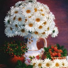 Схема вышивки «Ваза с ромашками»