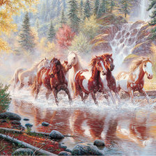 Схема вышивки «Лошади»