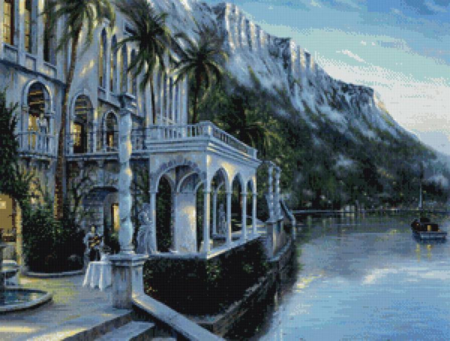 Дом у моря - горы, пальмы, море - предпросмотр