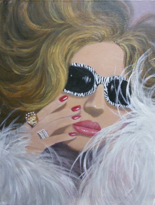 гламурная дама - девушка, портрет - оригинал