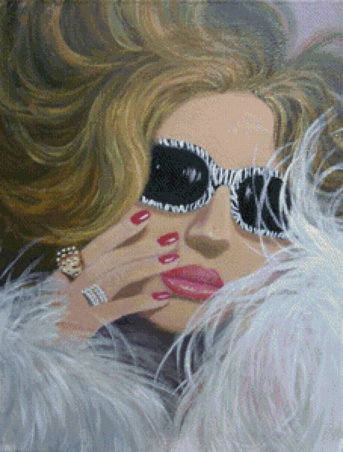 гламурная дама - девушка, портрет - предпросмотр