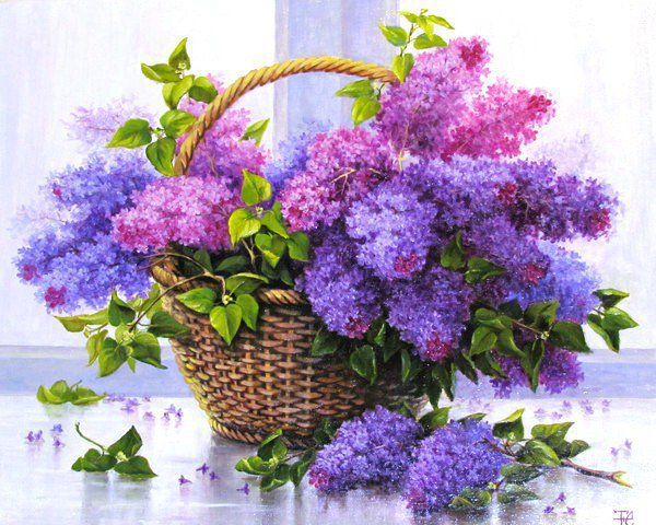 Сирень в корзине - оригинал