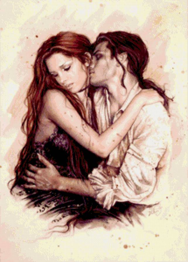 объятия - графика, страсть, поцелуй, пара, монохром, объятия, любовь - предпросмотр