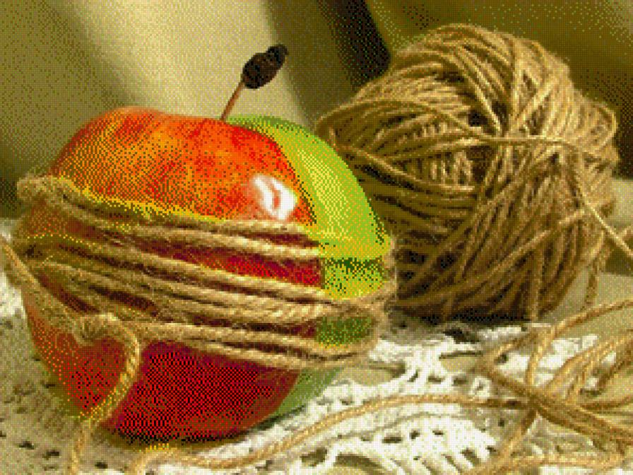две половинки - яблоки нитки - предпросмотр