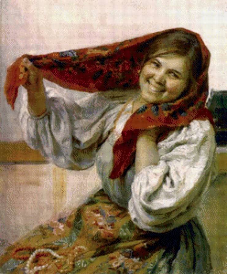 девушка - картина, девушка - предпросмотр