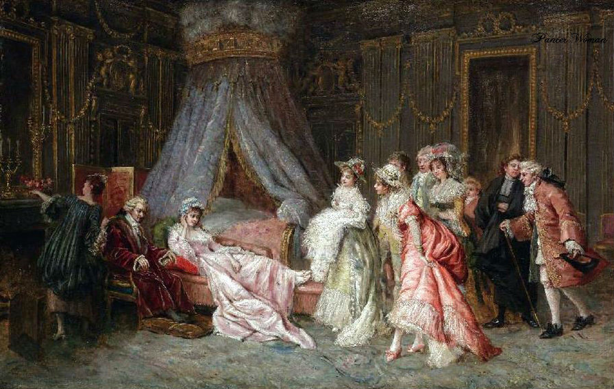 В будуаре.. - люди, мебель, костюмы - оригинал