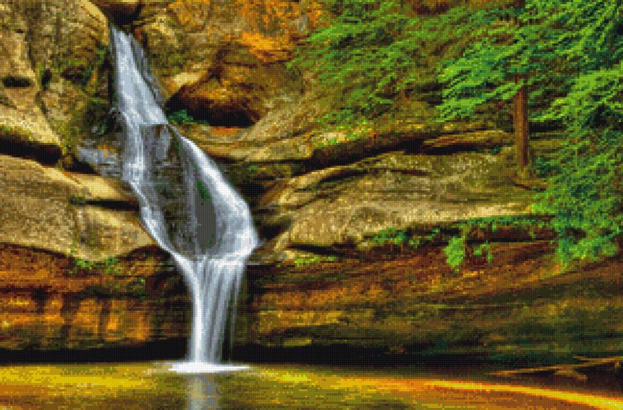 Водопад - пейзаж, природа, горы, водопад - предпросмотр