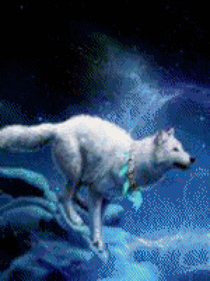 Волчица - фэнтези, белый, волк - предпросмотр