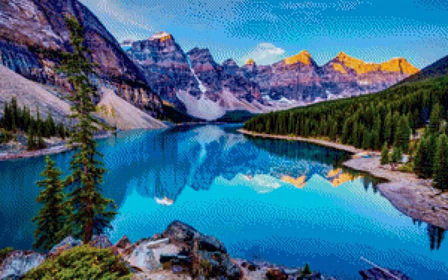 Горное озеро - вода, горы, красота - предпросмотр