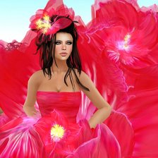 Схема вышивки «девушка цветок»