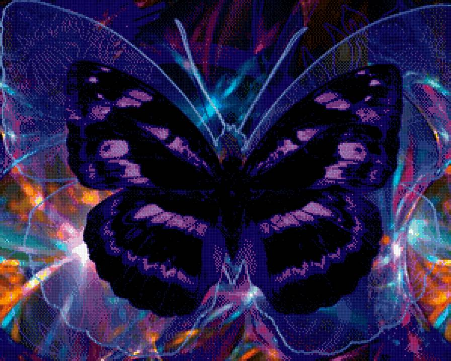 яркая бабочка - панно, цветок, арт, бабочка - предпросмотр