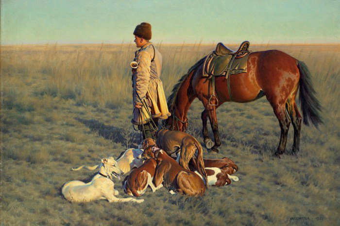 охота - люди жывотные - оригинал