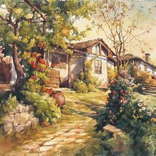 Схема вышивки «стара къща»