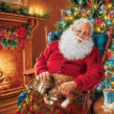 Схема вышивки «babbo natale si riposa»