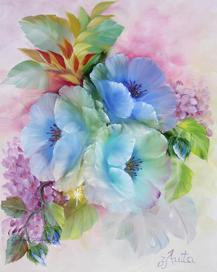 нежный букет - букет, розы, цветы, панно, нежность, рисунок - оригинал