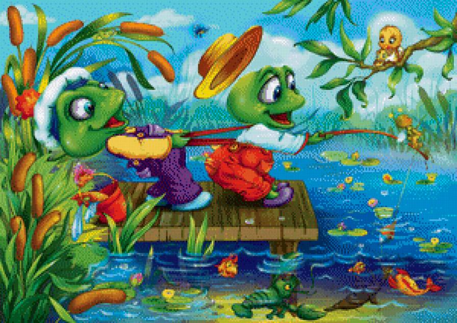 лягушки - детская, лягушонок, детское, рыбалка, детям, жабки - предпросмотр