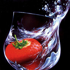 Схема вышивки «клубника в бокале»