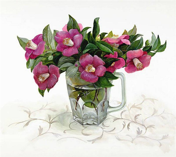 букет цветов в вазе - цветы, ваза, живопись, букет, акварель - оригинал