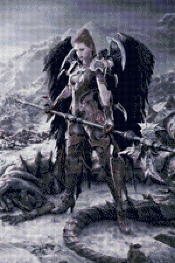 девушка - крылья, фэнтези - предпросмотр