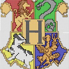 Схема вышивки «герб хогвардса»