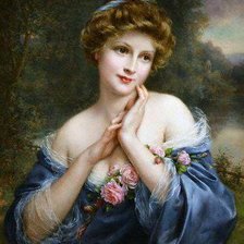 Схема вышивки «девушка в голубом»