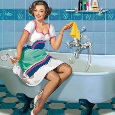 Схема вышивки «Домохозяйка 50-х»