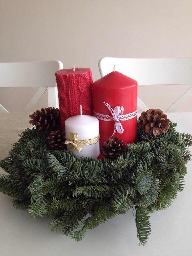 рождественский венок - свечи, венок, рождество - оригинал