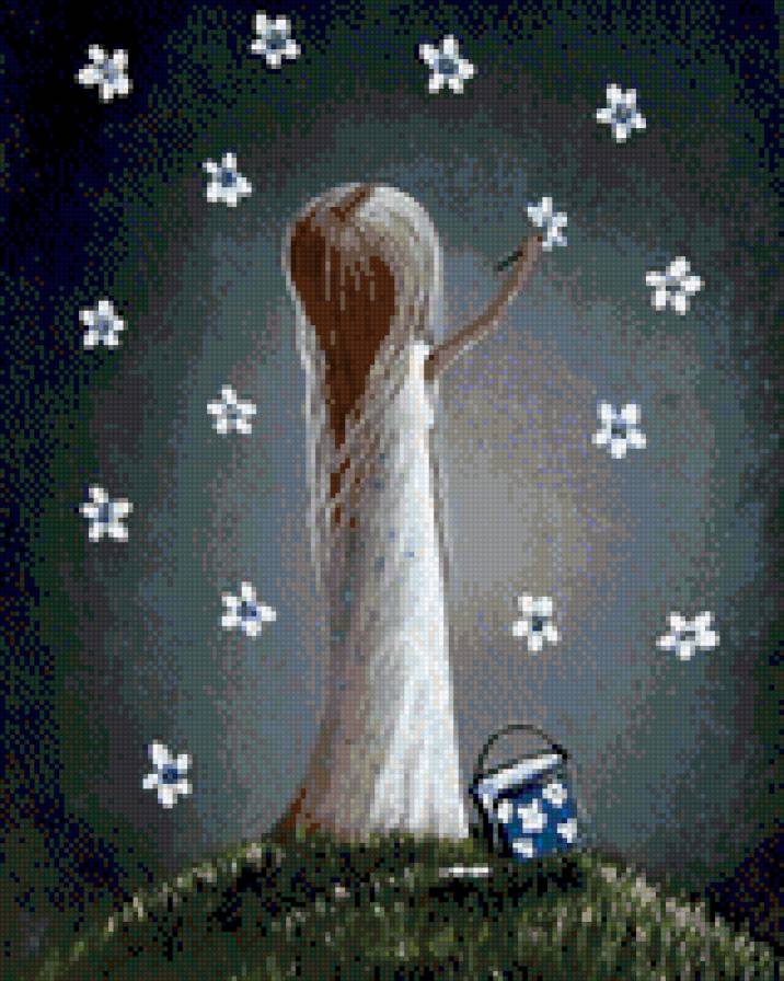 Намалюю тобi зорi..... - дети, звезды, девочка, живопись - предпросмотр