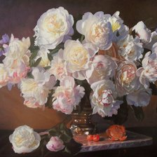 Схема вышивки «Пионы»