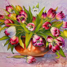 tulipanes vidriados