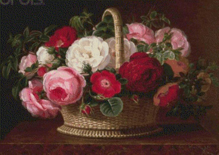 серия "корзины" - корзина.цветы.розы - предпросмотр