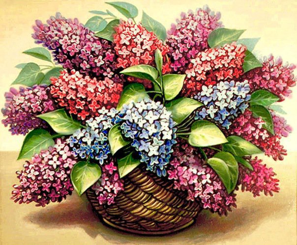 серия "корзины" - корзина.цветы.сирень - оригинал