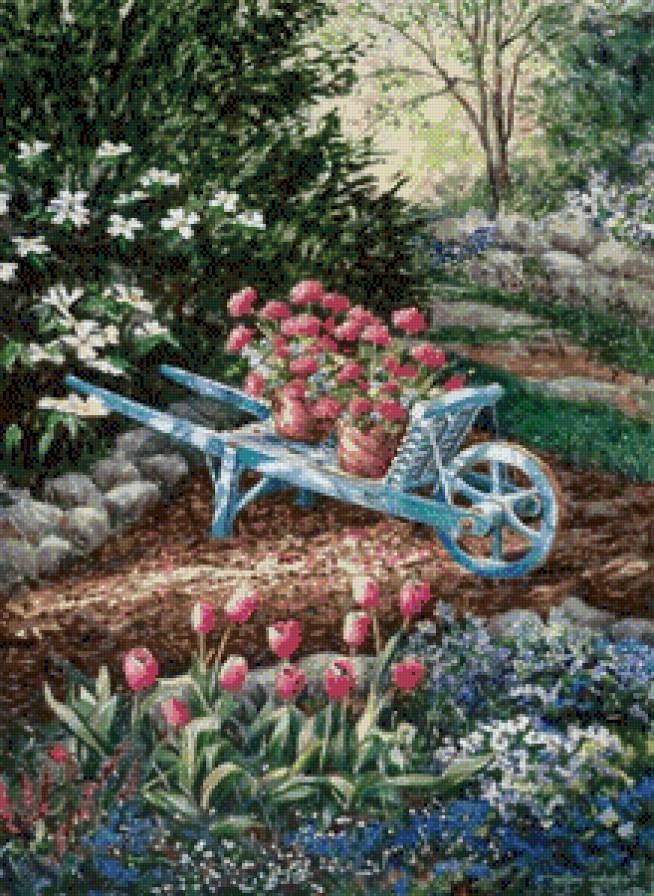 Цветочная тележка - предпросмотр