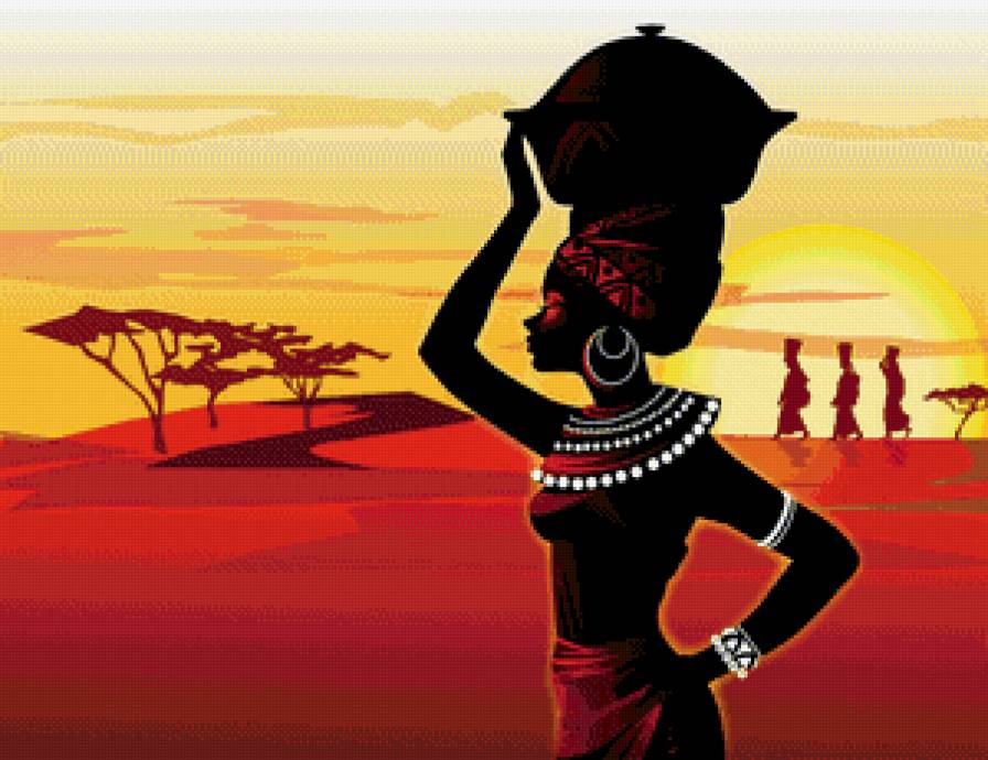 африканка - женщина, африканка, африка, пустыня - предпросмотр