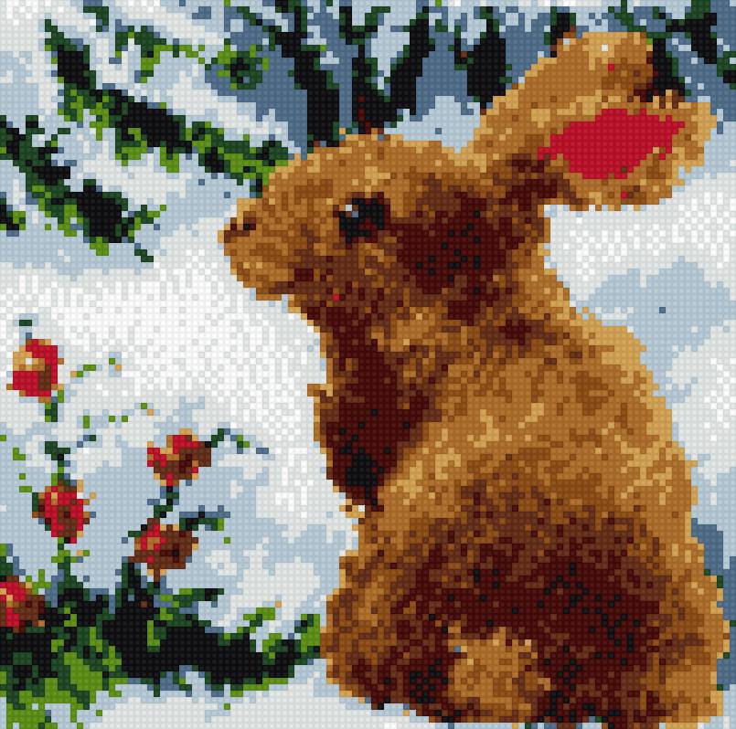 Ковровая техника "Подушка кролик" - кролик - предпросмотр