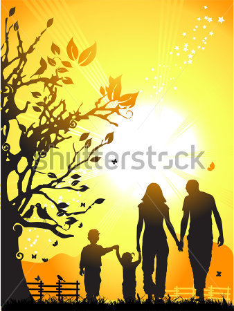 Семья на прогулке - семья - оригинал