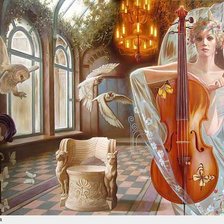 Схема вышивки «мистическая девушка»