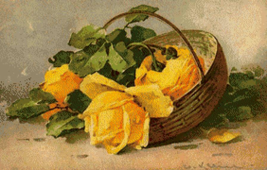 корзина с цветами - предпросмотр