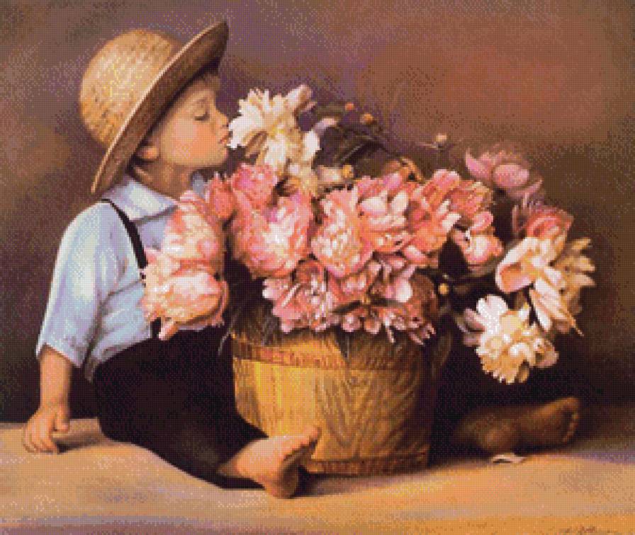 дамский угодник - цветы, дети - предпросмотр