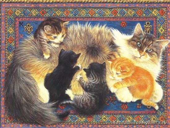 кошка с малышами - коты, котики - оригинал