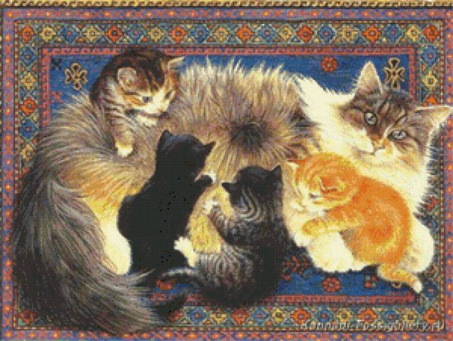 кошка с малышами - коты, котики - предпросмотр