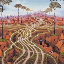 Схема вышивки «город кирпича»