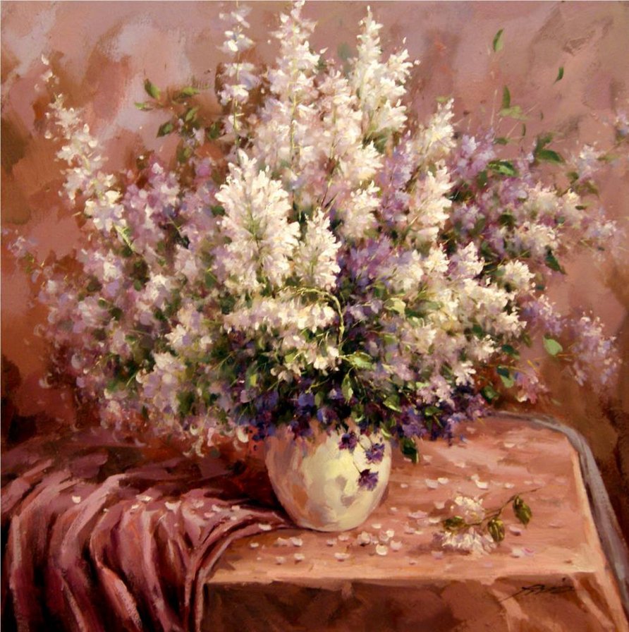 Букет сирени. А. Джанильятти - сирень, цветы, искусство, картина, живопись, букет - оригинал