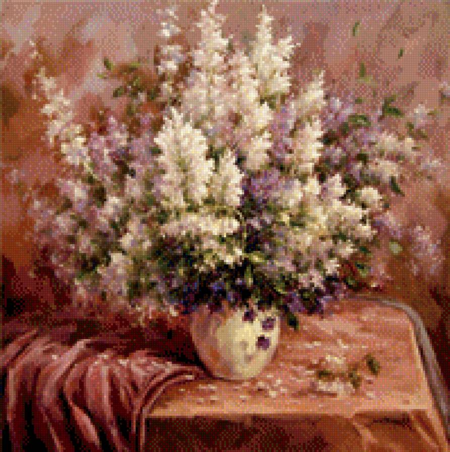 Букет сирени. А. Джанильятти - картина, букет, цветы, искусство, живопись, сирень - предпросмотр
