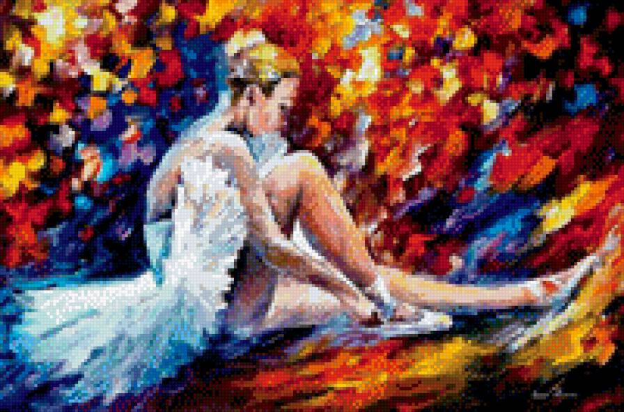 №23 худ. Леонид Афремов - женщина, картина, живопись, балерина, балет, искусство - предпросмотр