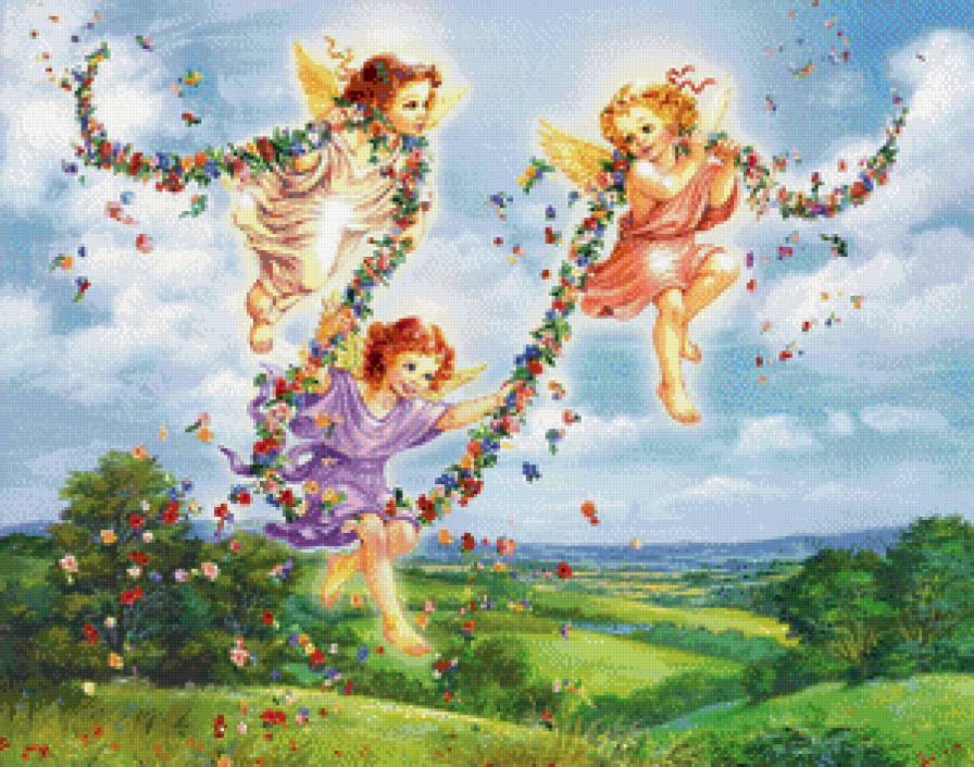 ангелочки - ангел, природа, ангелы, сказка, дети - предпросмотр