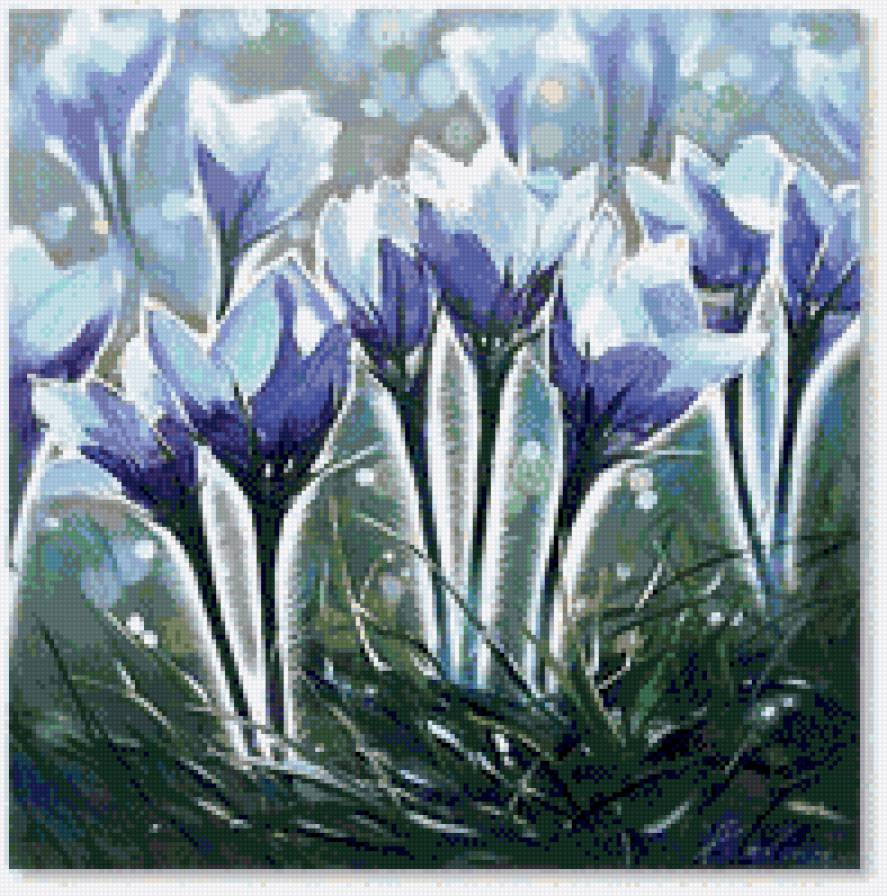 подснежники - цветы, картина, весна, живопись - предпросмотр