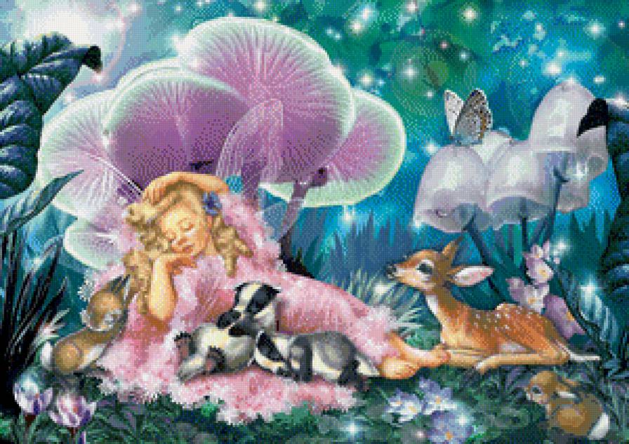 сладкий сон - животные, сказка, дети, лес - предпросмотр