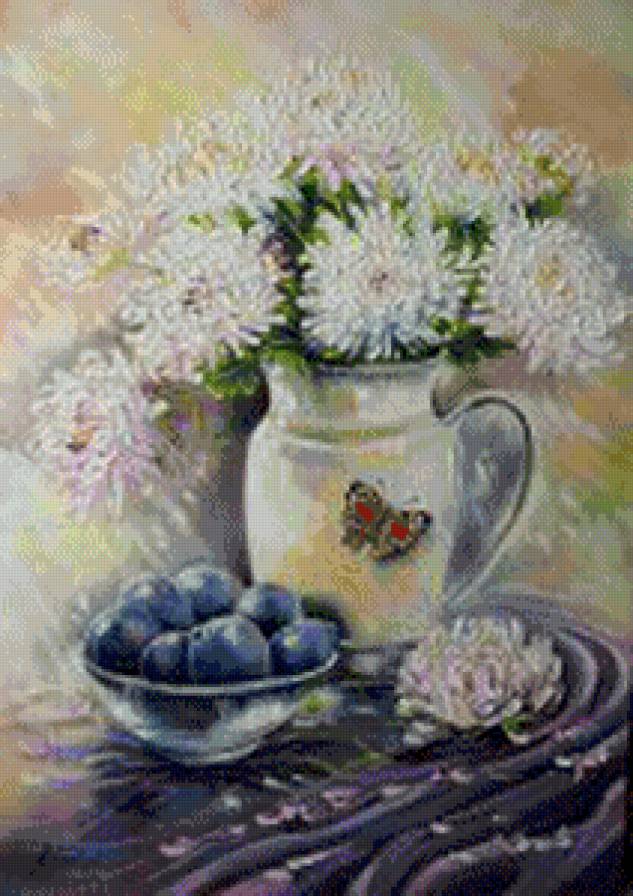 букет хризантем 1 - красота, букет, сливы, цветы - предпросмотр