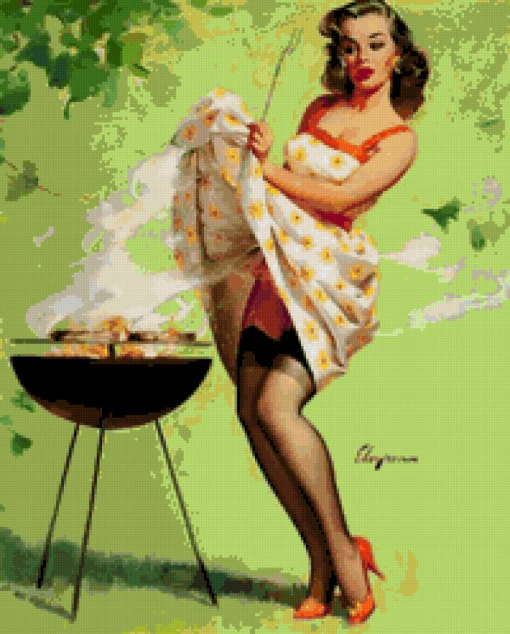 Домохозяйка 50-х - ретро, девушки, домохозяйки, pinup - предпросмотр